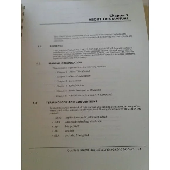 Computer Quantum Product Manual Fireball Plus LM 10.2/ 15.0 / 20.5 / 30.0 GM AT